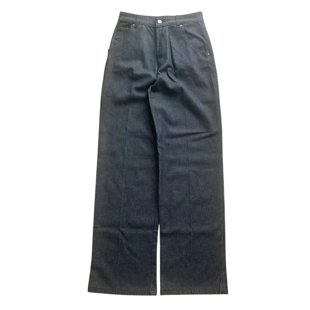 Noir ‘n’ Bleu Wide Leg Workwear Pants Made in Italy Size 25 NWT